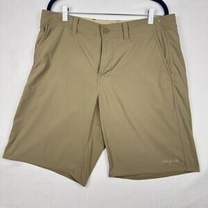 Patagonia Shorts Mens 34 Beige Stretch Chino Hiking Travel Outdoor Quick Dry